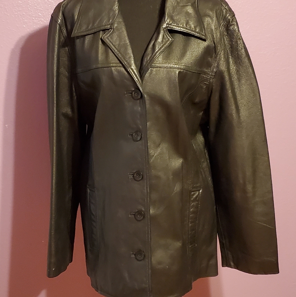 Jacqueline Ferrar black leather jacket -L